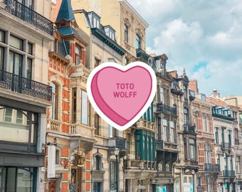 Toto Wolff Candy Heart Sticker | Cute F1-Inspired Decal