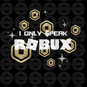 Parlo solo di grafica Robux per sfondi scuri. ~ PNG PDF JPG ~ Taglia file ~ Cricut ~ Silhouette ~ Decalcomania ~ Adesivo ~ T-shirt ~ Bicchiere
