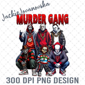 Murder Gang Png, Thug Life Horror Character Halloween Png, Halloween Thug Life Shirt, Scary Movie Png, Slasher Horror Killer, Horror Shirt