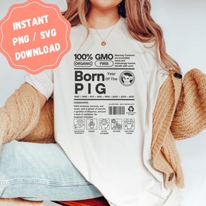 Cochon né Traits de personnalité PNG SVG Astrologie téléchargement numérique signes asiatiques Nouvel An DIY Horoscope chinois lunaire cadeau drôle valeur nutritive