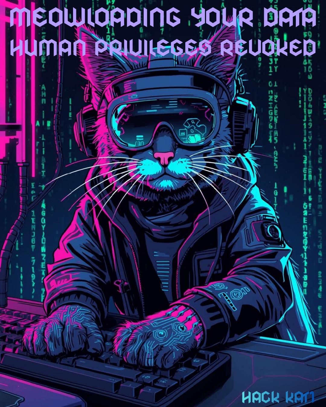 HACK Kat Cybernetic Cartoon Cat Meme PNG Bundle - Etsy UK