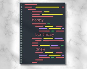 Coder Birthday Card, Editable Customizable, Software Developer Card, Printable Template, IT Cards, Computer Science, Tech, Programmers Geek