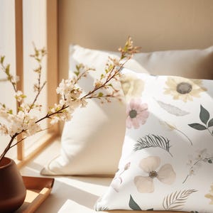 Rustic Flowers Outdoor Pillows, Floral Patio Cushions, Farmhouse Garden Decor, Outdoor Throw Pillows, Nature Inspired Outdoor Pillow Covers