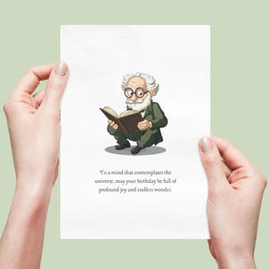 Anpassbare Geburtstagskarte, Philosophenkarte, Geburtstagsgeschenk, Geschenk, Grußkarte, bearbeitbare Vorlage, personalisierte Karte druckbare Vorlage