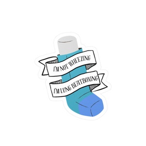 Lung Beatboxer Asthma Awareness Sticker, health sticker, asthma, inhaler, puffer, funny decal., scrapbook, doctors inhaler, medical decal