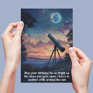 Himmlische Feier Geburtstagskarte, anpassbare Karte, Astronom Geschenk, Geschenk, Grußkarte, bearbeitbare, personalisierte druckbare Vorlage