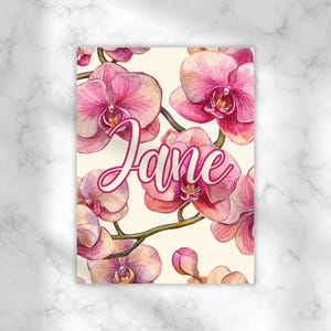 Orchideen-Grußkartenvorlage, bearbeitbare anpassbare, Karte für sie, druckbare Vorlage, Blumenkarte, personalisierte Karte, nur weil Karte