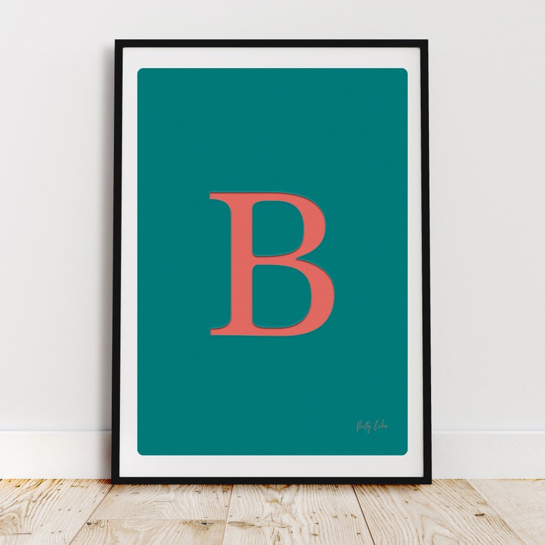Letter Artwork Personalised Single Alphabet Letter Initial Wall Art