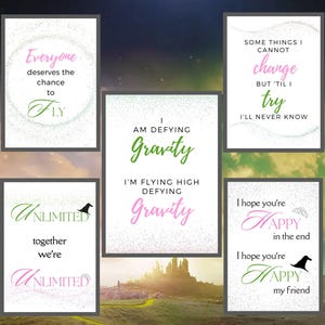 5 Wicked Movie Posters - 5 Wicked Film Posters - 5 Wicked Movie Printables - Wicked Prints Pack - Wicked Art Print Pack