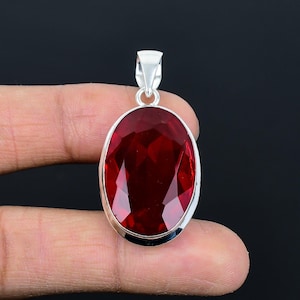 Faceted mozambique garnet pendant wonderful gemstone pendant antique jewelry 925 sterling silver pendant handmade pendant anniversary gifts