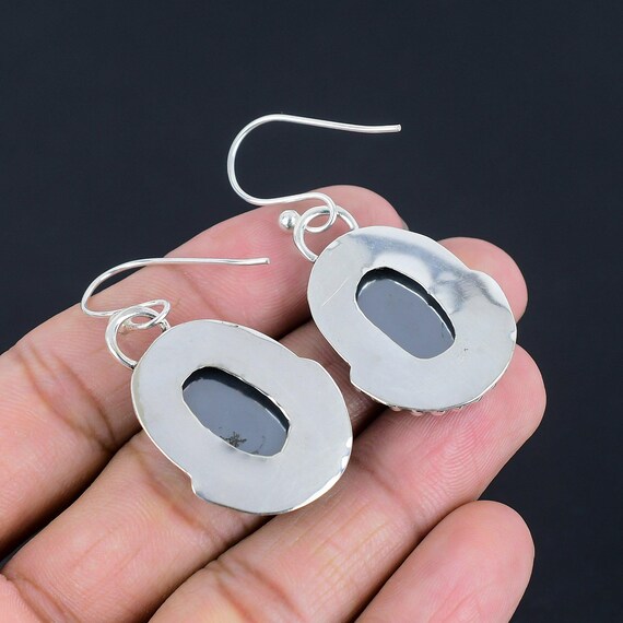 Boucles D'oreilles Argent 925 Style Celte Avec Pierre Précieuse - Choix Pierre - Pendant Goutte