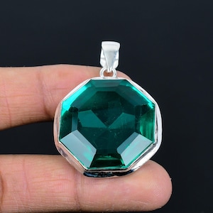 Faceted chrome diopside pendant gemstone jewelry unique design pendant 925 sterling silver pendant handmade birthstone pendant gifts for her