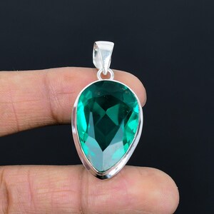 Faceted chrome diopside pendant natural gemstone pendant 925 sterling silver pendant chrome diopside jewelry handmade pendant wedding gifts