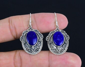 Ręcznie robione kolczyki z lapis lazuli: biżuteria ze srebra próby 925