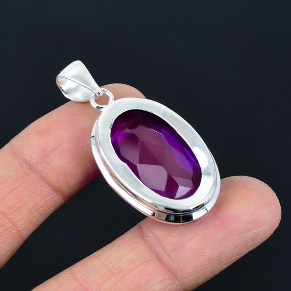 ファセット加工のピンクトルマリンペンダント：ハンドメイド925