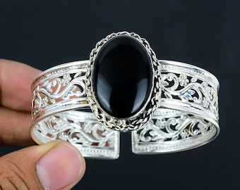 Handmade 925 Sterling Silver Black Onyx Bangle Bracelet - Etsy 日本
