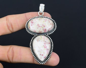 Colgante de cinabrio de plata de ley 925 hecho a mano - Estilo vintage