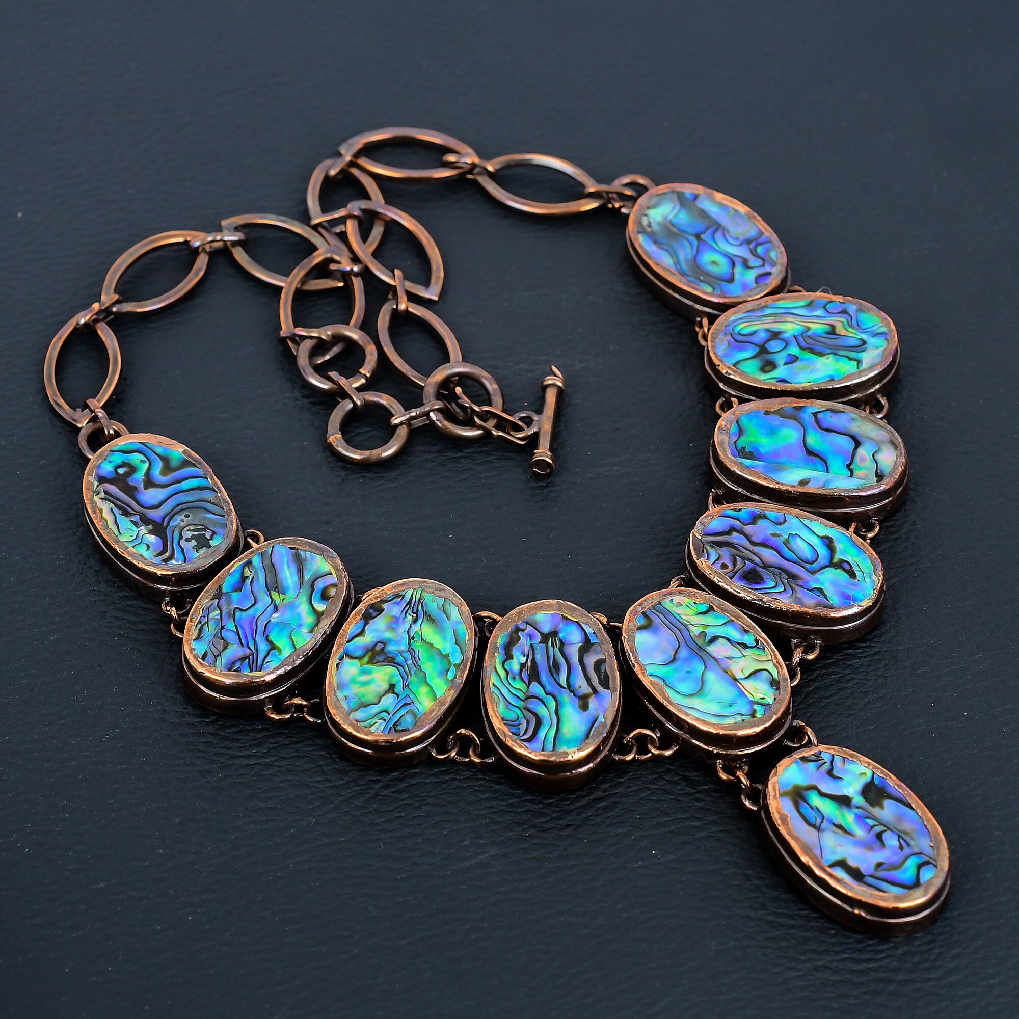Abalone Shell Necklace Electroformed Copper Necklace