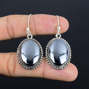 Shungite Earring Vintage Earring Natural Gemstone Earrings 925 Sterling Silver Earring Handmade Jewelry Healing Stone Earrings Gifts For Her