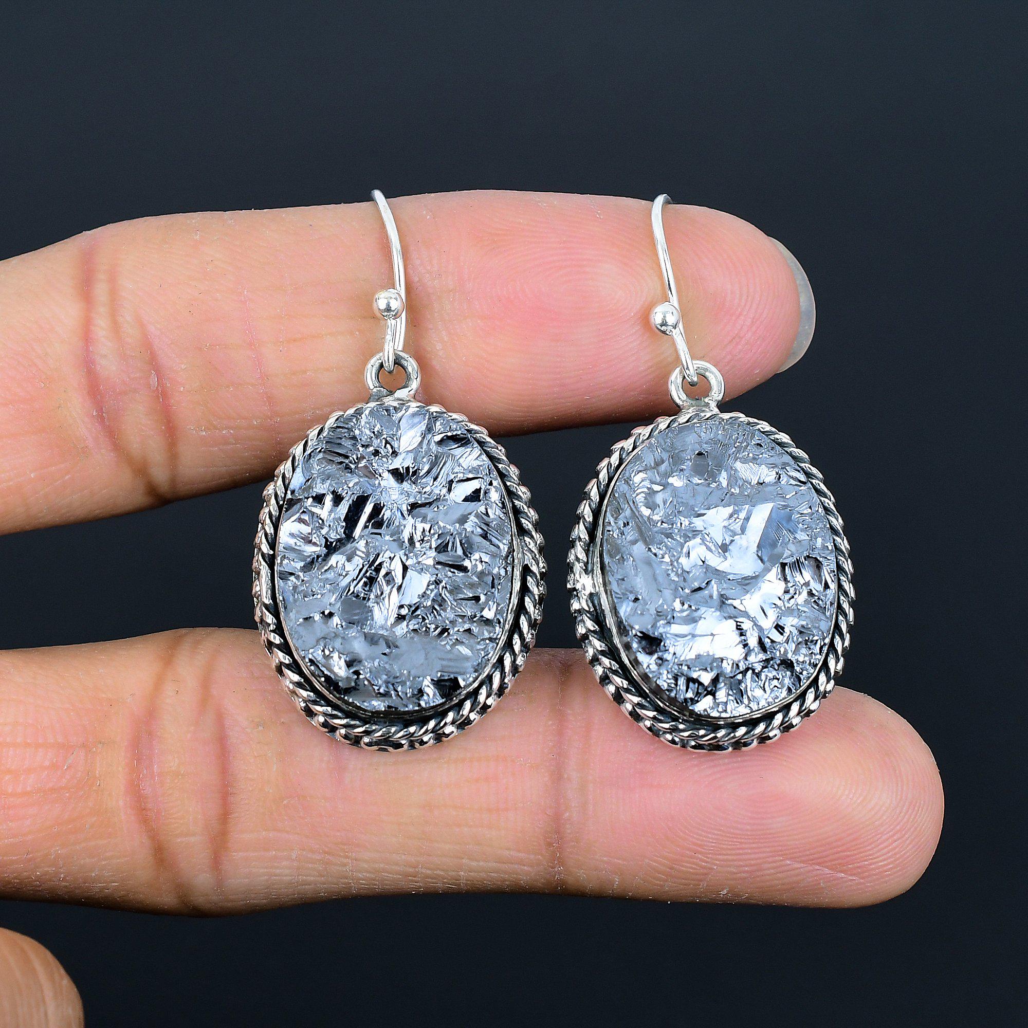 Orecchini Vintage In Argento 925 | Fatti A Mano Con Pietre Naturali | Gioiello Floreale