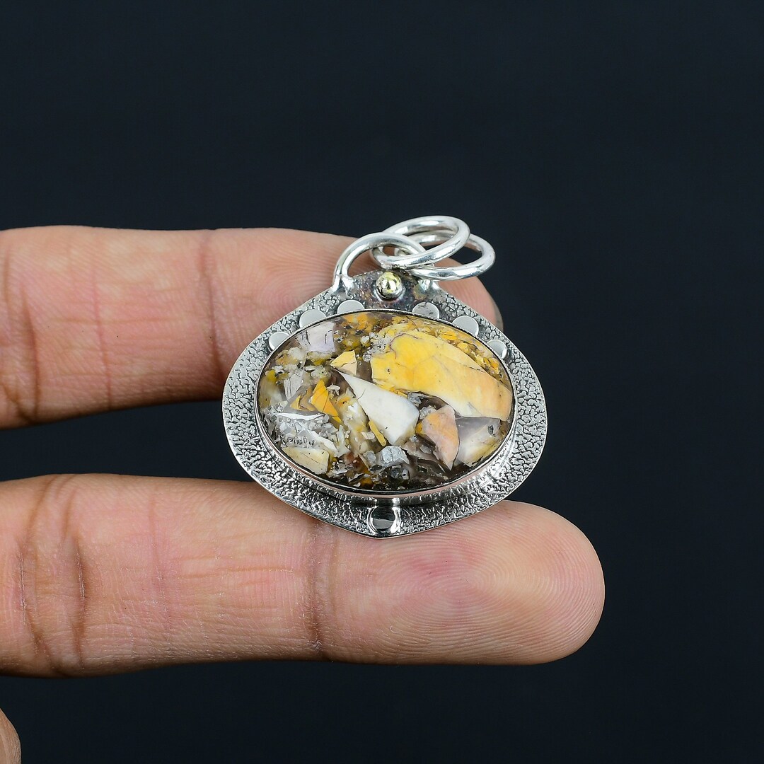 Brecciated Mookaite Pendant Handmade Jewelry 925 Sterling Silver Brecciated Mookaite Pendant Handmade Jewelry 925 Sterling Silver