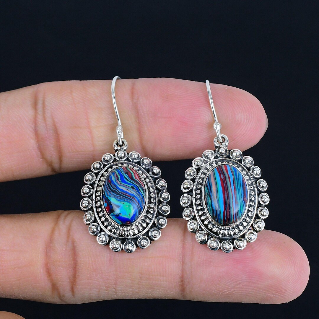 Silpada Sterling Silver Multi-Color Stone Earrings P0982