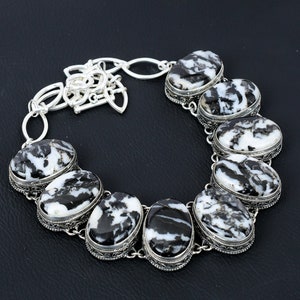 White Buffalo Turquoise Gemstone Necklace 925 Sterling Silver Necklace Adjustable Chain Necklace Handmade Vintage Jewelry Anniversary Gifts