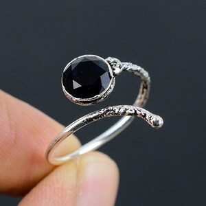 Handmade Tanzanite Quartz Ring: Electroformed Copper, Adjustable