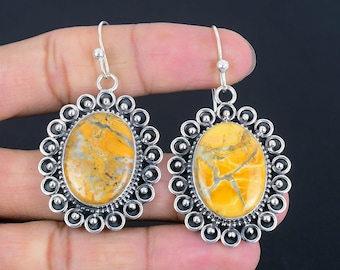 Maligano Jasper Earrings: Handmade Sterling Silver Dangle Jewelry