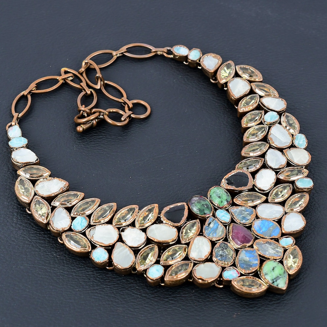 electroformed-copper-multi-stone-necklace-handmade-gemstone-jewelry-etsy