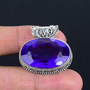 Colgante de amatista africana facetada Colgante de piedra preciosa Colgante de plata de ley 925 Joyería hecha a mano Colgante vintage Regalos para ella Joyería de plata