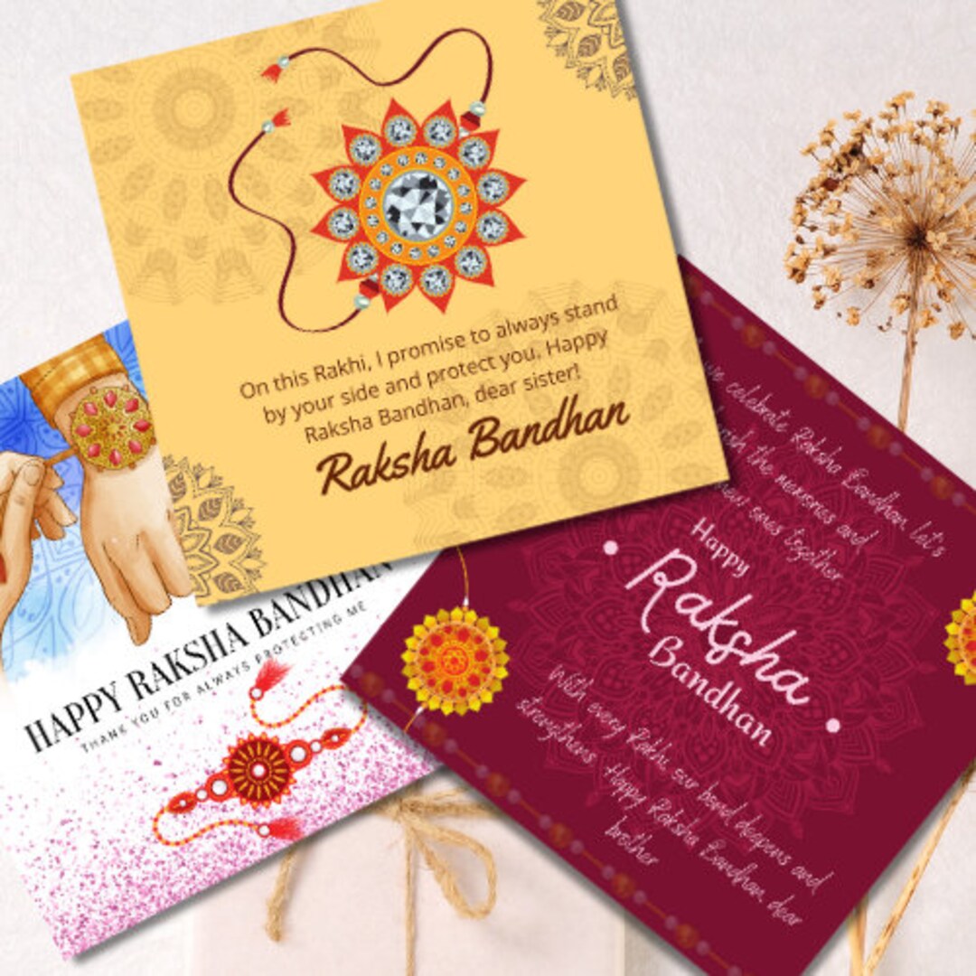 Raksha Bandhan Card Printable Rakhi Gift Customizable Cards - Etsy