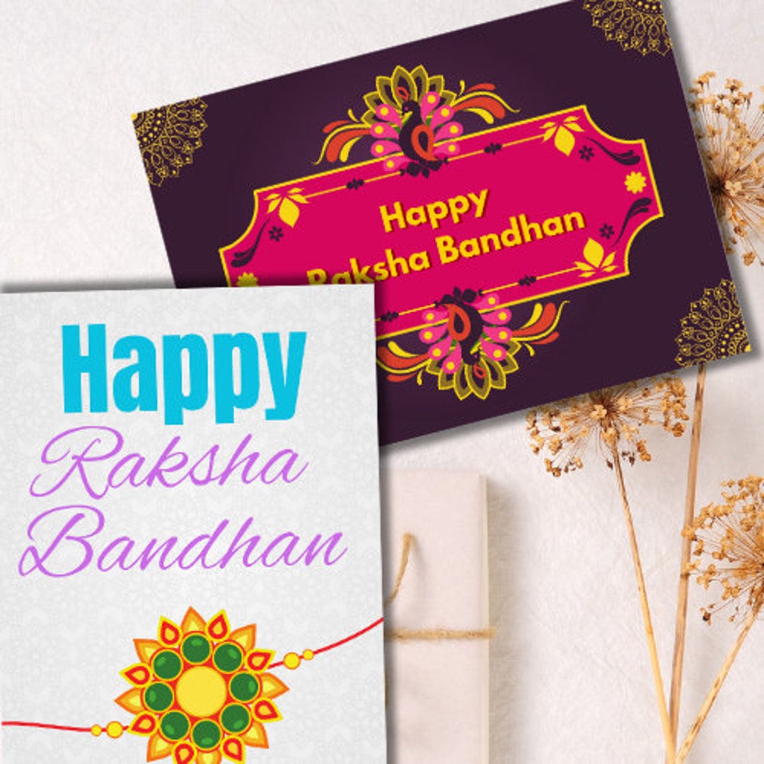 Raksha Bandhan Card Printable Rakhi Gift Customizable Cards Etsy