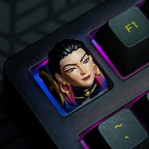 Valorant Reyna artisan keycaps Mechanical keyboard Resin cast