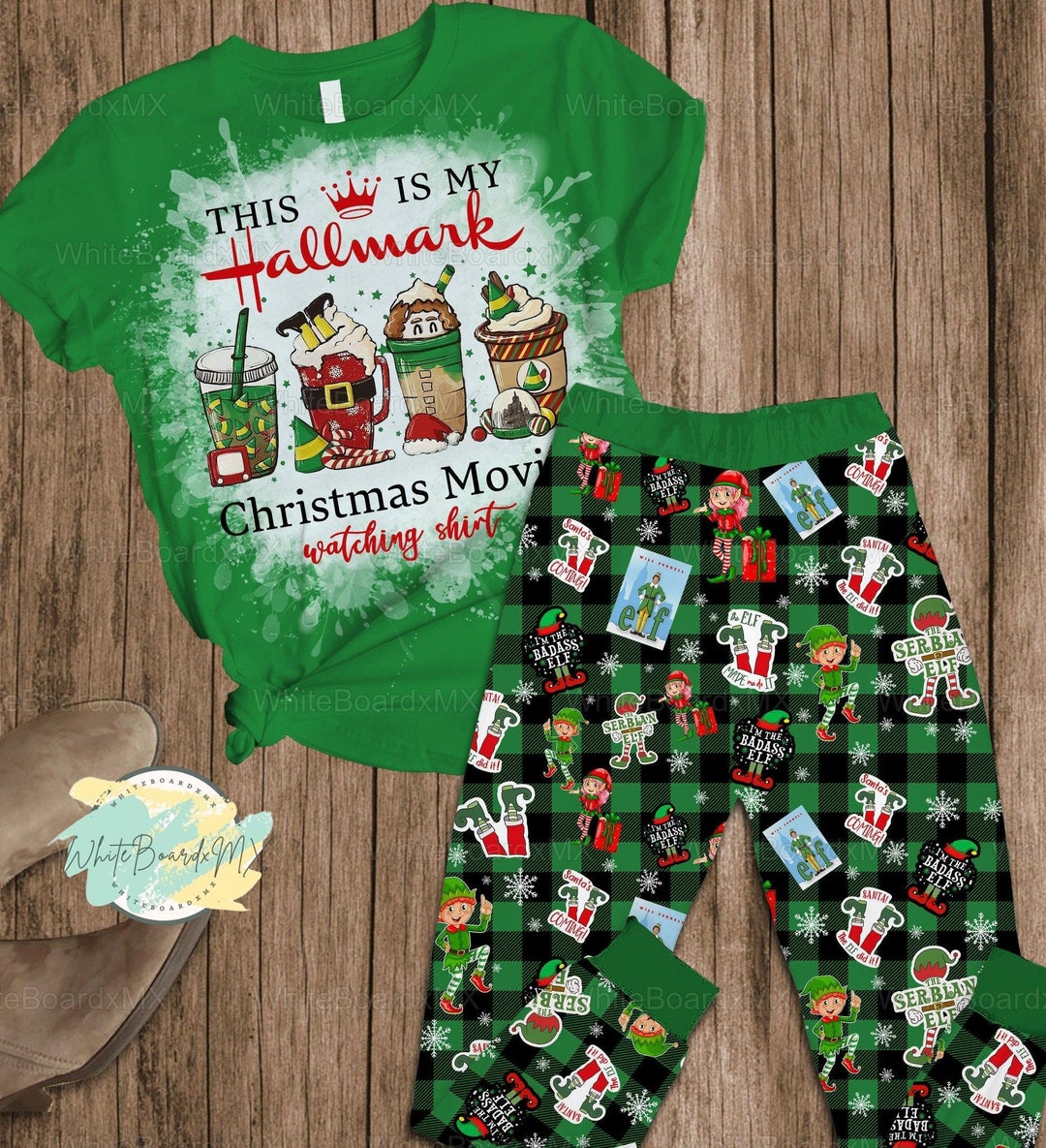 Christmas Elf Pajamas Set Hallmark Christmas Movie Pajamas Etsy