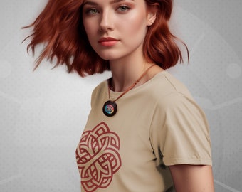 Oak Tree of Life Dara Celtic Knot T-Shirt –  Nordic Viking Root Symbol Women Tee, Fashion Gift for Her, Celtique Minimal Yoga Shirt