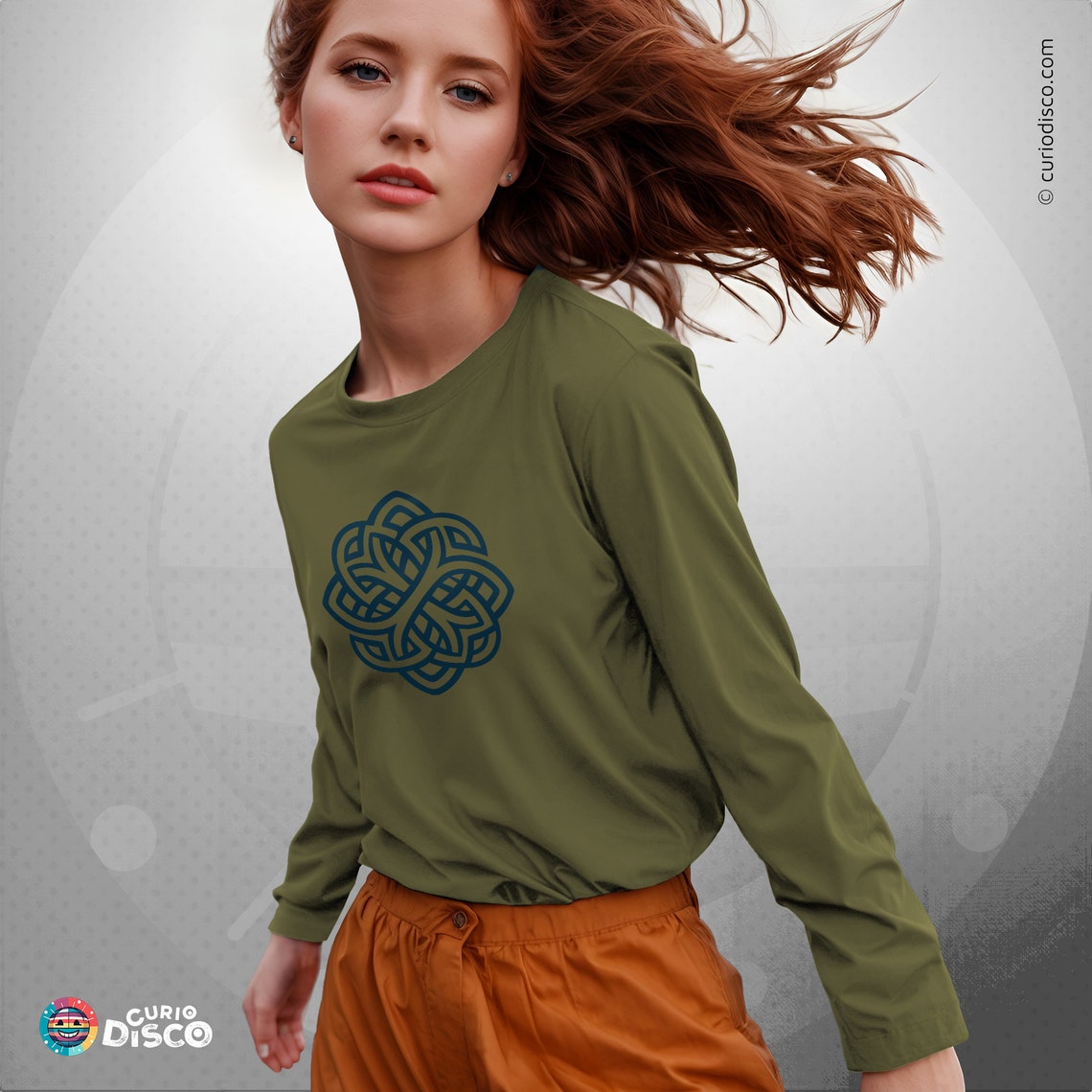 Women's Long Sleeve Celtic Knot T-shirt Femme Celtique Sweatshirt, Plus ...