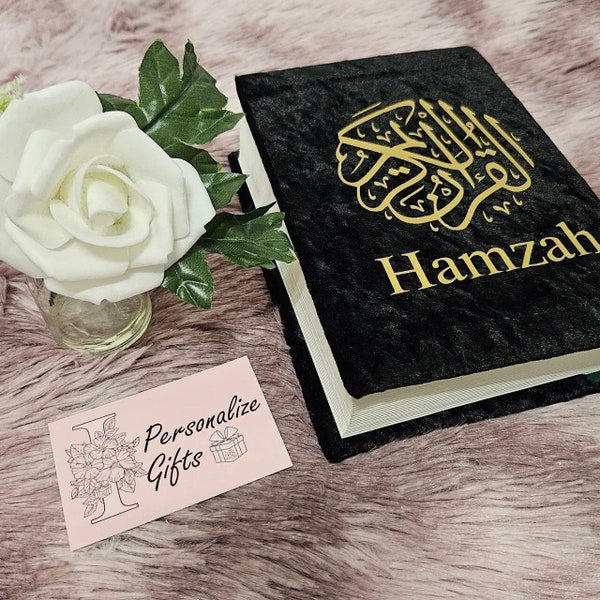 NEW Personalised Qur'aan Cover With Or Without 13 Line Quraan Removable Velvet Protection For Quran Madressah, Wedding, Birthday Eid Gifts