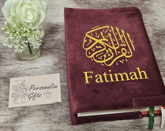 NEW Personalised Qur'aan Cover For Kids Children Maktab Class Buy With Or Without 13 Line Quraan Velvet Protection For Quran Madressah