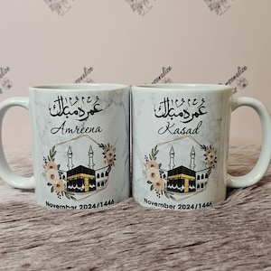 Personalised Umrah Gifts Hajji Hajj Mubarak Mug 2024 Islamic For Hajja Hajjiani Muslimah Makkah Madinah Presents Kaba Cups People