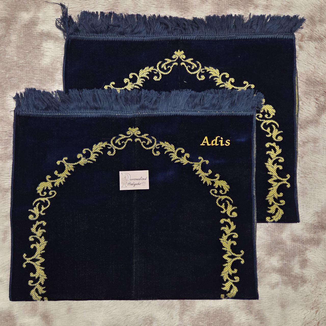 Personalised Turkish Prayer Mats Black Janamaz Mosque Home Salah