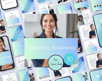Putzfirma Social Media Post, Reinigung Business Social Media Posts, Instagram Posts für die Reinigung von Unternehmen, Small Business Template