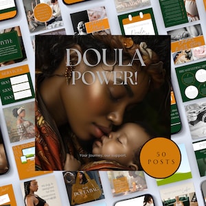 Doula Social Media Posts, Doula Canva Templates For Instagram, Birth Doula Social Media, Birth Nurse Template, Postpartum Doula Ig Posts