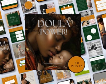 Doula Social Media Posts, Doula Canva Templates For Instagram, Birth Doula Social Media, Birth Nurse Template, Postpartum Doula Ig Posts