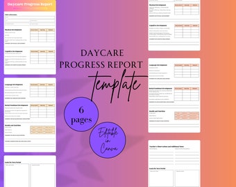 Daycare Progress Report, Preschool Assessment Forms, Childcare Form, Preschool Progress 1-3 And 3-5 Years, Kindergarden Progress, Printable