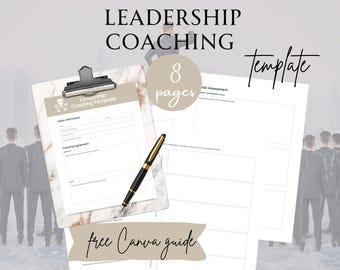 Leadership Coaching Template, Executive Coaching Template, Leadership Skills, Personal Development, Coaching Workbook, Leadership Training
