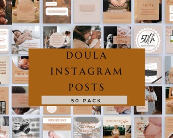 Birth Doula Social Media, Doula Canva Templates For Social Media, Doula Templates For Social Media, Doula Social Media Brown, Doula Social