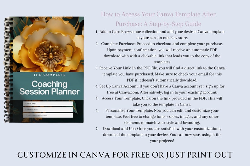 Coaching Session Planner Template, Coaching Session Worksheet, Life Coach Template, Business Coach, Health And Wellness, Therapist, Educator image 4