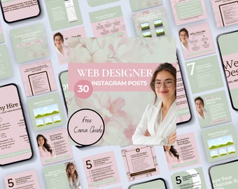 Social Media Posts For Web Designers, Web Design Social Media Post, Web Designer Posts, Web Designer Instagram Posts, Canva Template