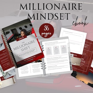 Millionaire Mindset Guide, Self Improvement Ebook, Business Career Mindset, Money Abundance Ebook, Millionaire Plan, Successful Woman